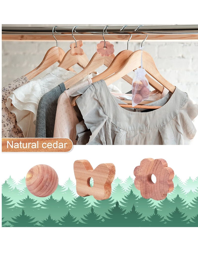 SYOSI كتل خشب الأرز طارد العثة، كرات الأرز الطبيعية 100% مع خطافات، كرات الأرز حلقات الأرز كتلة للأجهزة والخزائن، تخزين الملابس حماية الملابس - Image 3