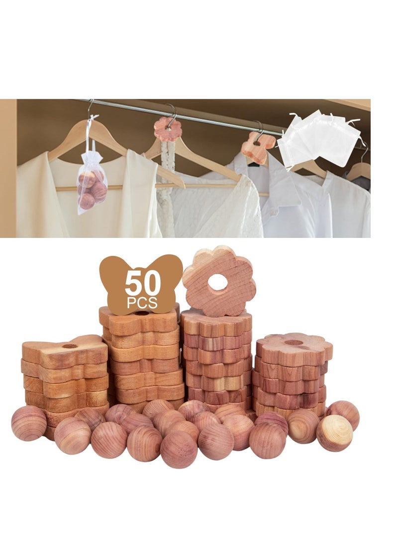 SYOSI كتل خشب الأرز طارد العثة، كرات الأرز الطبيعية 100% مع خطافات، كرات الأرز حلقات الأرز كتلة للأجهزة والخزائن، تخزين الملابس حماية الملابس - Image 1