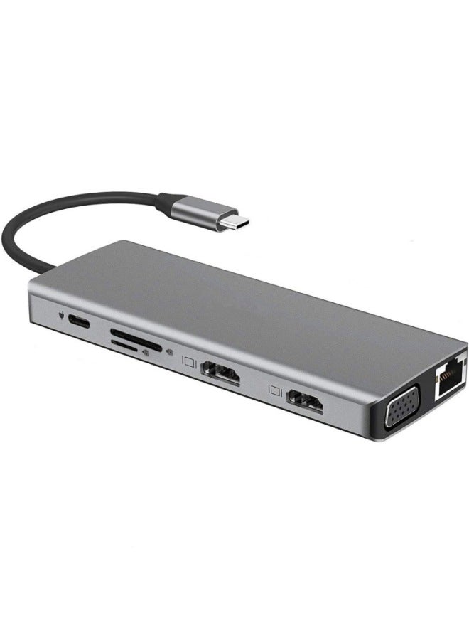 Typec To Usb Splitter Multi-interface Hdmi Network Cable Adapter Computer Converter 12-in -1 Docking Station - Image 2