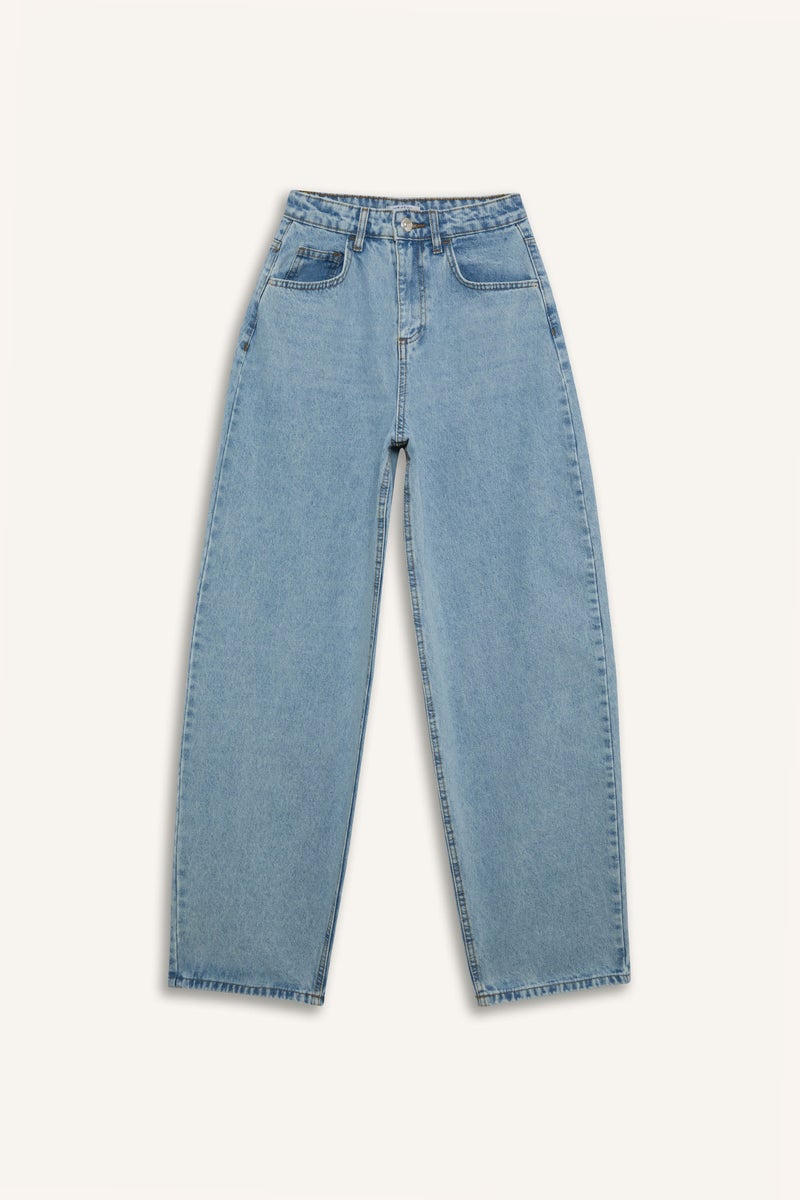 DeFacto Woman Baggy Fit High Waist Straight Leg Long Jeans  - Image 1