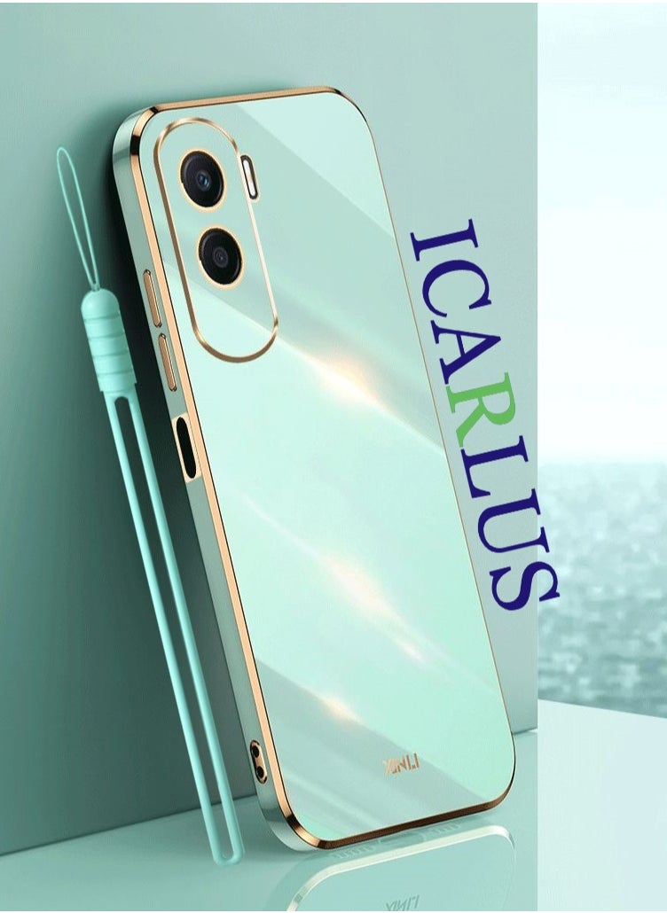 ICARLUS For Honor 90 Lite 5G Case Glossy Electroplating TPU Protective Cover Gold-Green  - Image 1