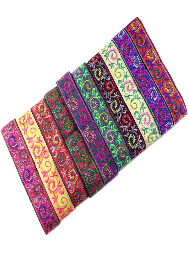 MSCFTFB Pasley Patterns Jacquard Ribbon Woven Fabric Ribbons Fabric Trim Fringe for Apparel Accessories Embellishment Straps Belts Collars DIY Fabric Craft Width 1inch by 7.6yards (Gold) - Image 3