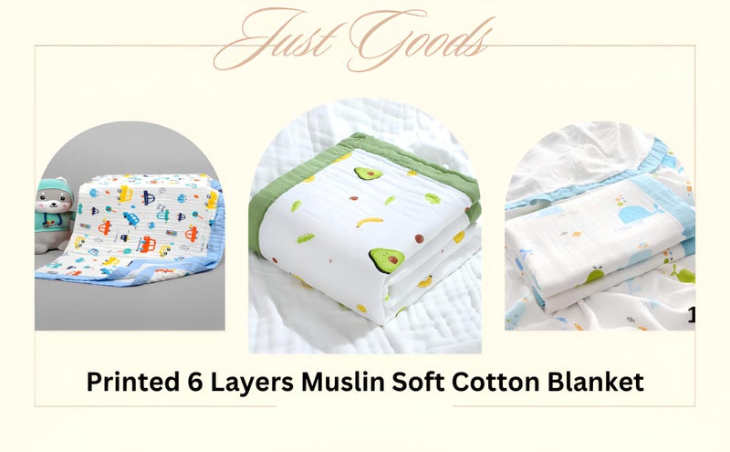 JUST Goods Baby Blanket | Ultra-Soft & Warm | 100% Cotton | Lightweight & Breathable | Multi-Purpose Use | Machine Washable (Car Muslin Blanket) - Image 4