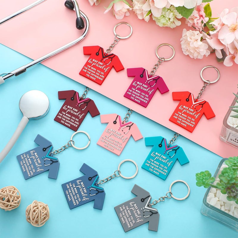 Sureio 36 Pcs Nurse Keychain Bulk Keychain Gifts Graduation Party Favors Decoration for Nurse Doctor - Image 4