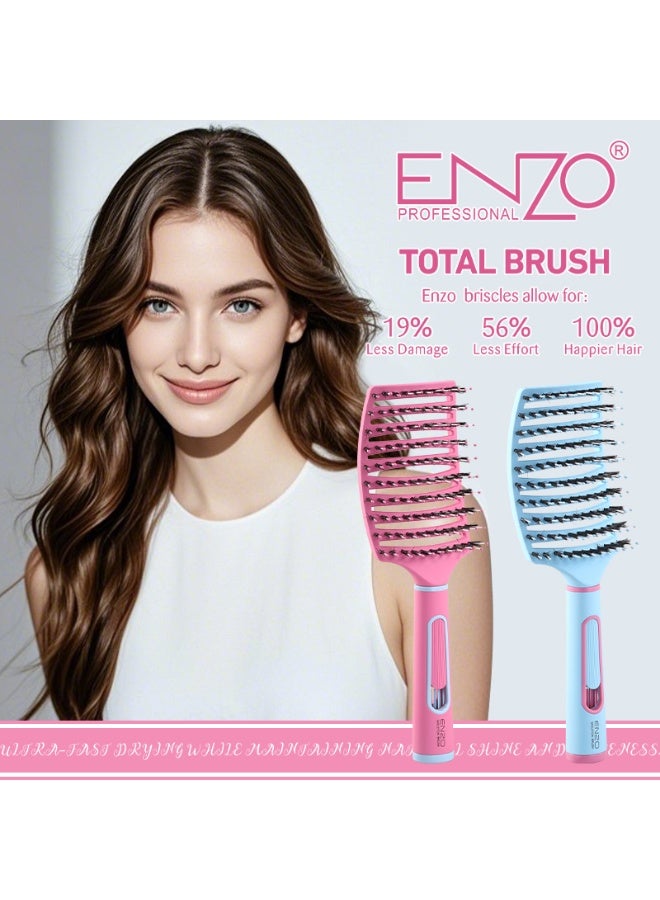 ENZO Professional Enzo Advanced Skeleton Brush 9034 Pink Barbie Collection - Image 1