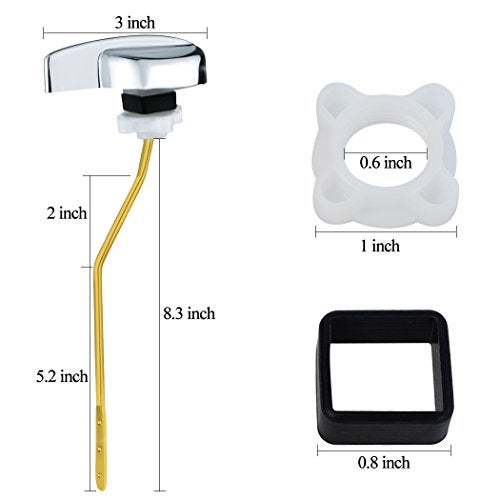Jmkcoz Angle Fitting Side Mount Toilet Flush Lever Handle for TOTO Toilet Tank Universal Fit for Most Toilet, Toilet Repair Handle with Nut, Copper Lever - Image 2