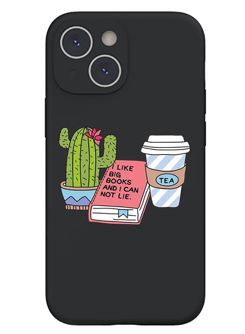 Theodor Protective Slim Fit Case Liquid Silicone Cover with Full Body Protection Anti-Scratch Shockproof Case For iPhone 13 Black  - cassette man copy - Image 1