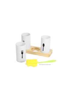 Generic Tableware Storage Box Cutlery Drying Organizer with Cleaning Brush  - Image 2