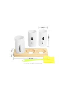 Generic Tableware Storage Box Cutlery Drying Organizer with Cleaning Brush  - Image 3