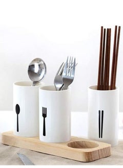 Generic Tableware Storage Box Cutlery Drying Organizer with Cleaning Brush  - Image 1