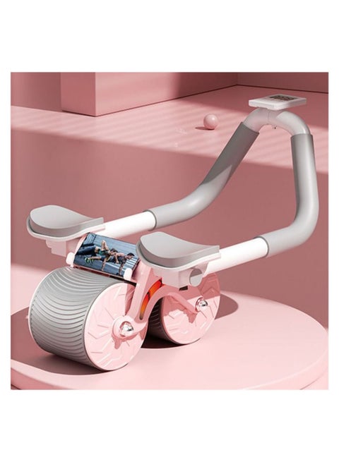 Exercise Wheels Ab Workout Equipment Abdominal Core Strength Training for Home Workouts with Elbow Support Timer Automatic Rebound Exercise Ab Wheel