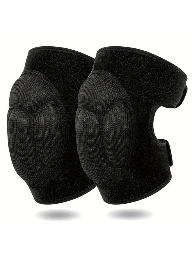 Heavy Duty Adjustable Knee Pads Black L Cushioned Pull On For Work Sports - Image 3