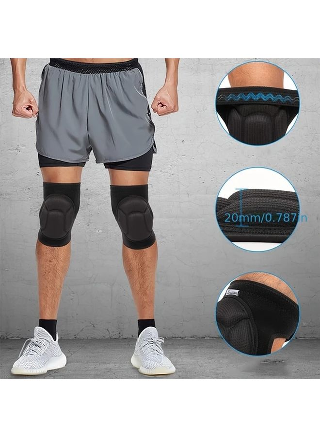 Heavy Duty Adjustable Knee Pads Black L Cushioned Pull On For Work Sports - Image 5