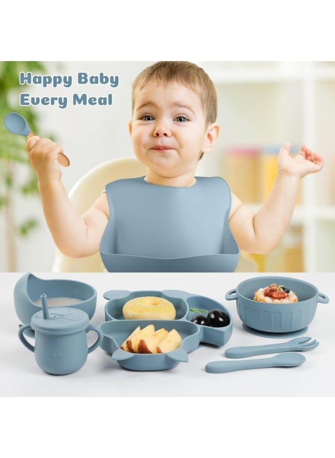 شيكو طقم طعام الطفل المتكامل 9 قطع من شيكو (Chicco) - طبق شفط، وعاء، كوب بمصاصة، ومريلة وأدوات - لتشجيع الرضاعة الذاتية - Image 3