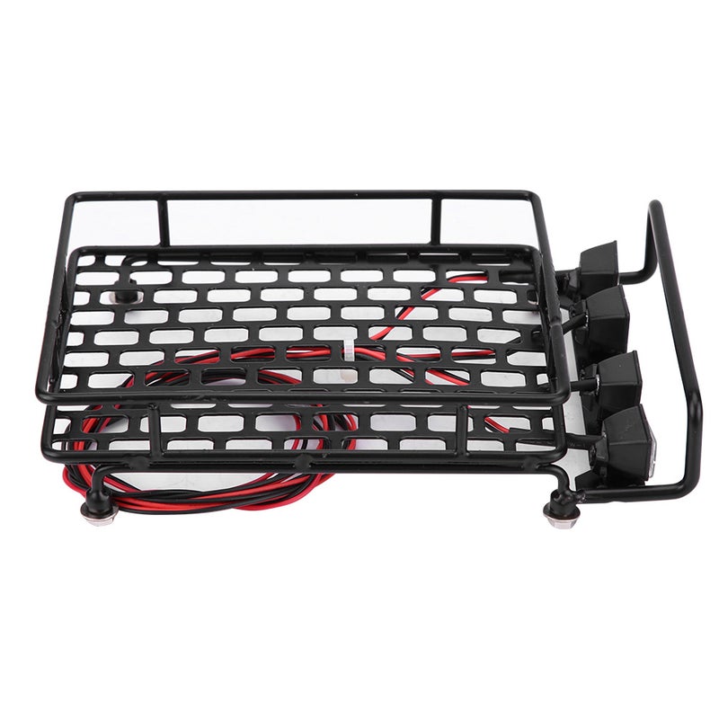 منصة نقل أمتعته للأسقف كبيرة الحجم مصممة على شرب مع مصباح LED لسيارة RC SCX10 مقياس 1/10 (أبيض 4 قطع) - Image 4