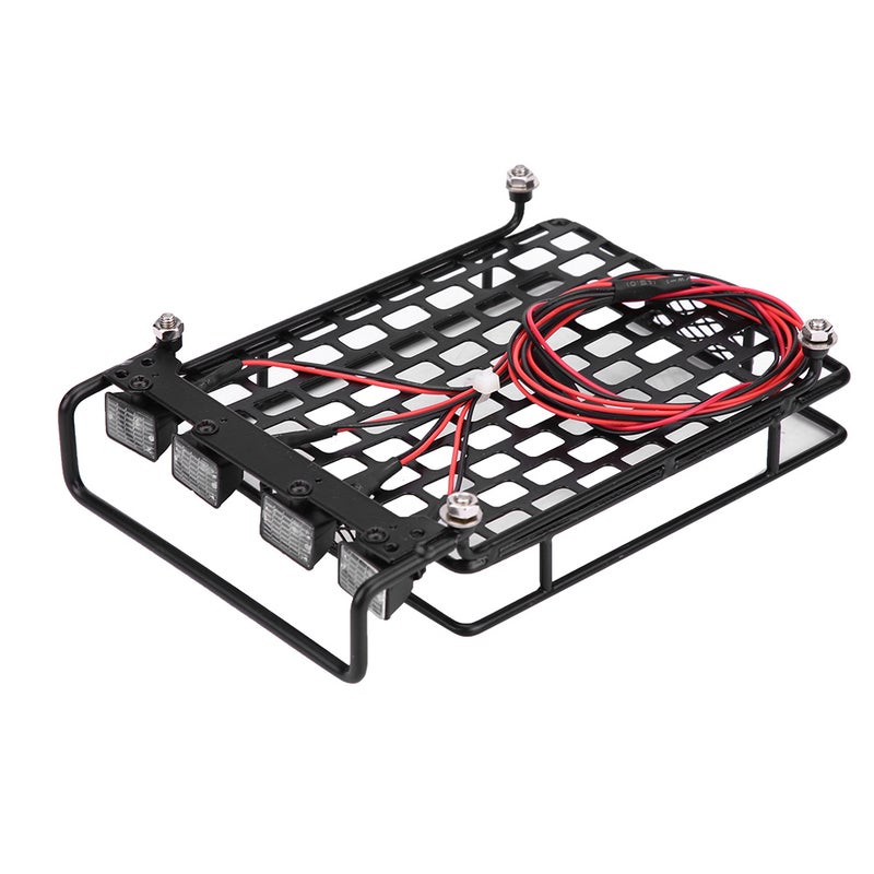 منصة نقل أمتعته للأسقف كبيرة الحجم مصممة على شرب مع مصباح LED لسيارة RC SCX10 مقياس 1/10 (أبيض 4 قطع) - Image 2