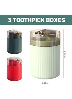 Generic Set of 3 Automatic Pop-Up Toothpick Dispensers, Sleek and Lightweight Design  - Image 2