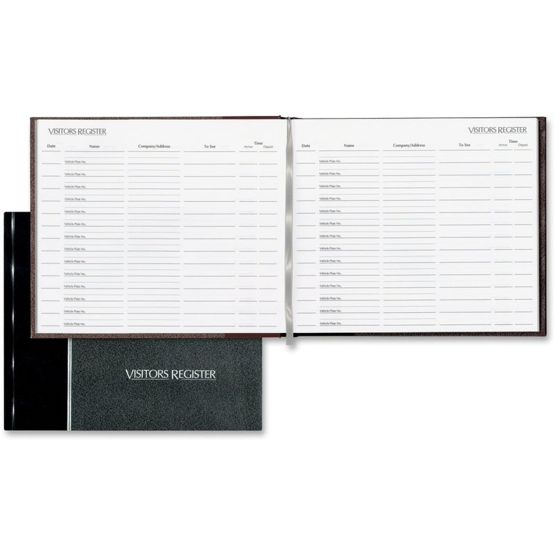 Rediform National Visitors Register Book with Black Hard Cover - 8.5" x 9.875" - 64 Sheets - Image 1