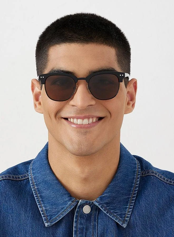 30Sundays 30Sundays LUMI,Men Sunglasses, Square Sunglasses, UV Protection: UV400 (Black,Brown)