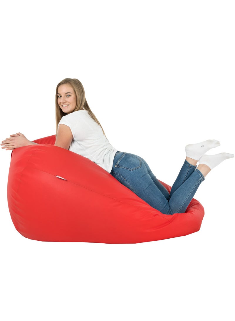 Comfy كيس حبوب كلاسيكي كبير مريح باللون الأحمر مصنوع من PVC مع حشوة من حبوب الفول الجديدة - Image 2