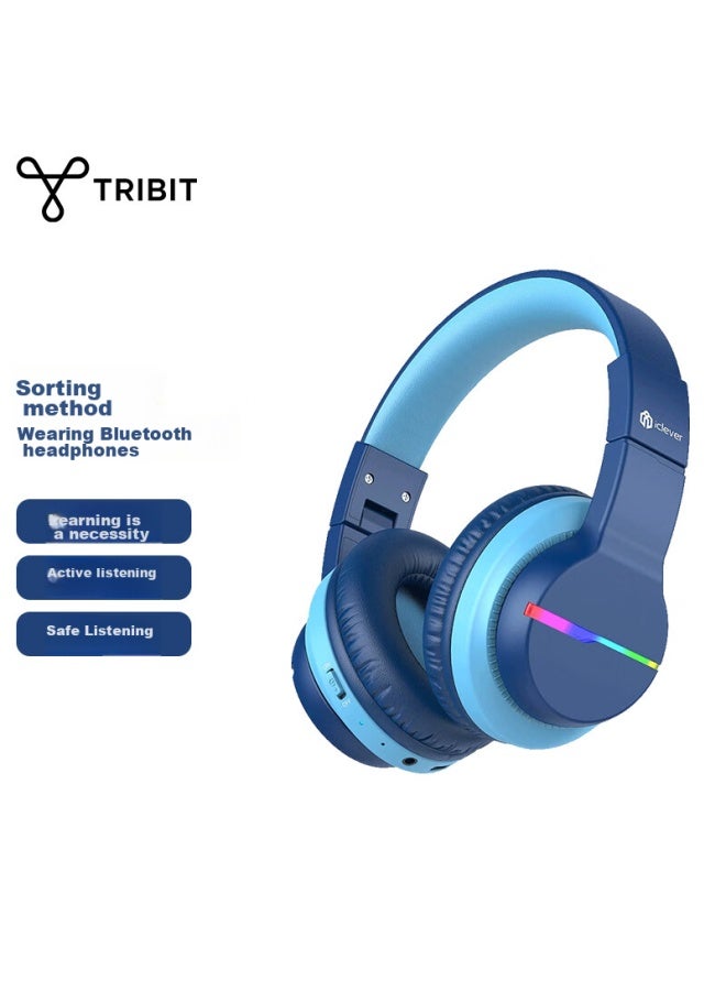 Tribit Tribit Wireless Bluetooth Headphones For Kids With Physical Noise Cancellation, Online Class Learning Headphones For Boys And Girls, Compatible With Phones, Computers, Led Colorful Design - Image 2