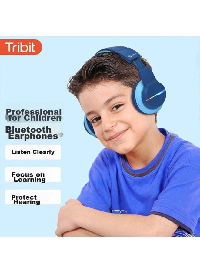 Tribit Tribit Wireless Bluetooth Headphones For Kids With Physical Noise Cancellation, Online Class Learning Headphones For Boys And Girls, Compatible With Phones, Computers, Led Colorful Design - Image 1
