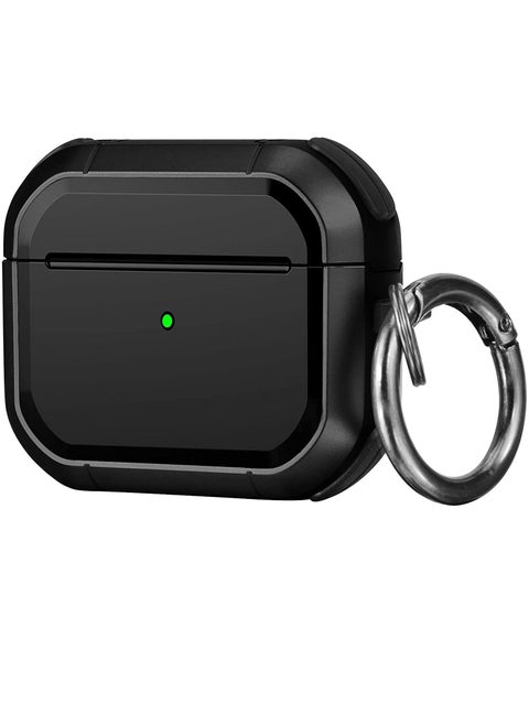 Airpods 3 Case(2021) with Keychain,Full-Body Rugged Military Grade Protective Cover for Airpods 3rd Generation(2021),Shock Absorption Corner Design,Durable Armor Case,Black