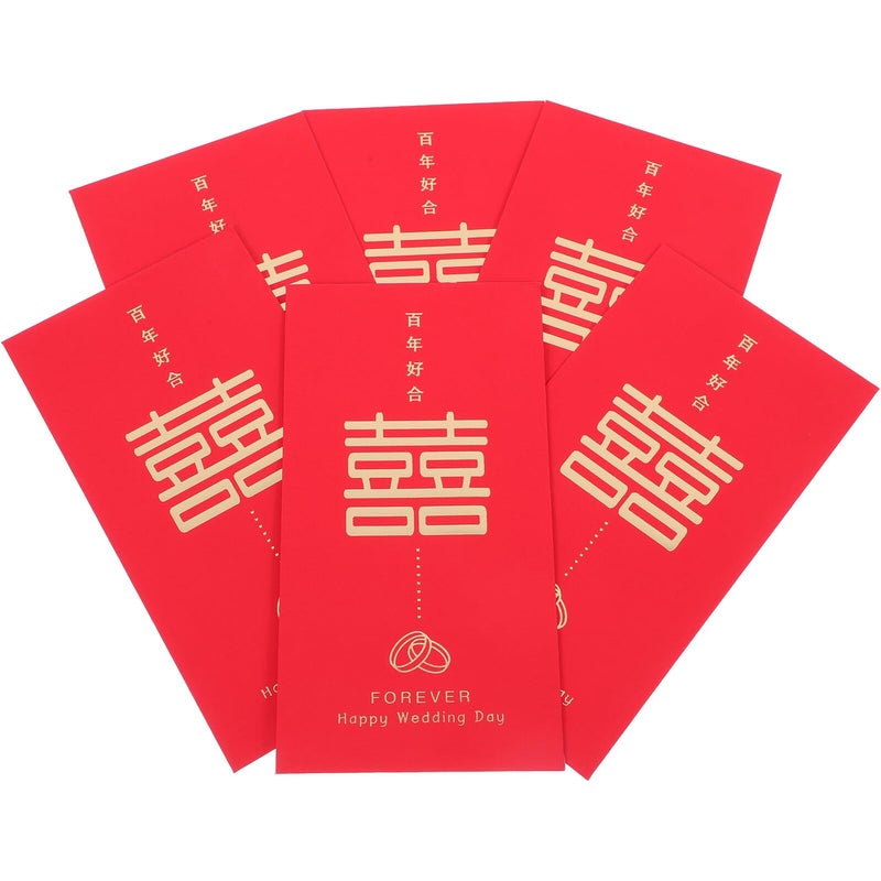 Traditional Chinese Large Red Envelopes 6pcs Wedding Money Packets For Ceremony Gifts - Image 2