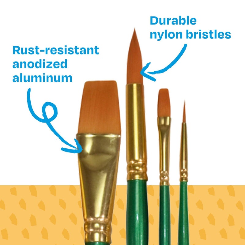 Sax Optimum Golden Synthetic Taklon Paint Brushes, Assorted Sizes, Set of 72 - 404637 - Image 5