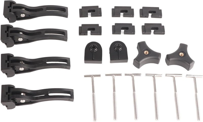 Universal Aluminum Rear Front Clamp Kit for Hard Tri Fold Tonneau Cover, Replacement Clamp Set with 20pcs Including T Bolt and Screws for - Image 1