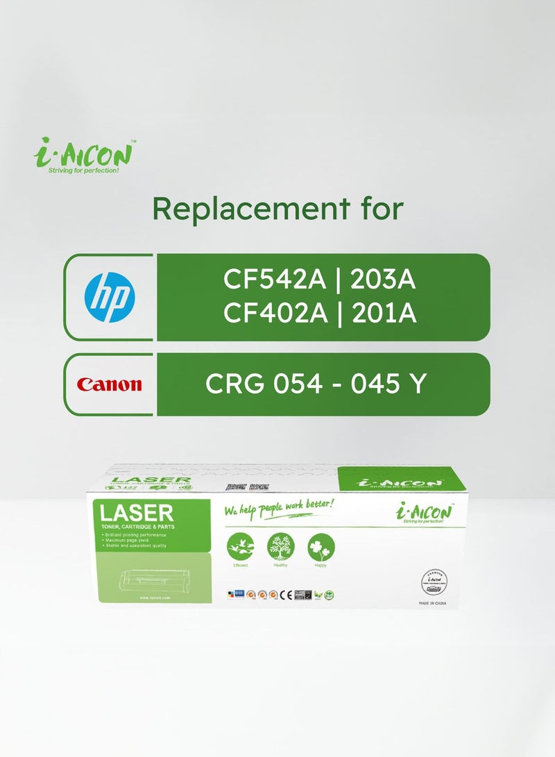 i-Aicon Compatible Laser Toner Yellow (HP CF542A | 203A / CF402A | 201A / Canon 054/045) - Image 2