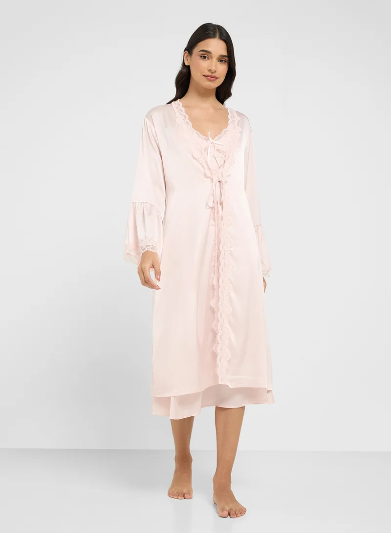 ELLA Night Robe & Slip Dress Set