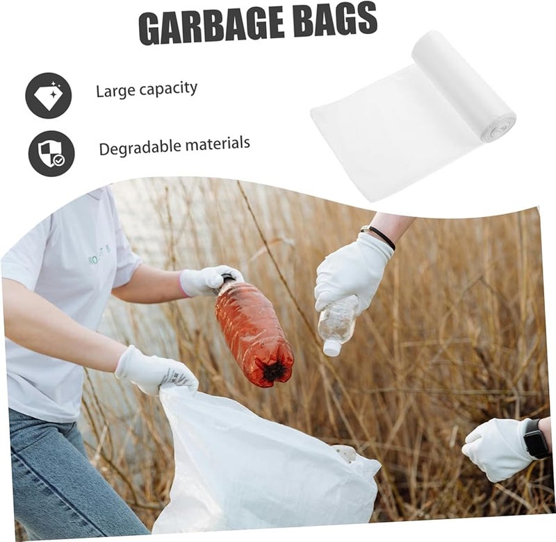 Large White Biodegradable Compost Bags 2 Rolls For Leaves Garden Debris Reusable - Image 4