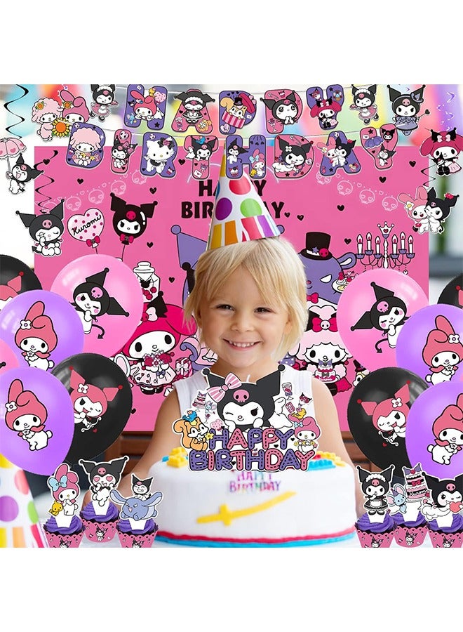 Kuromi Theme Cakes Toppers Set, 3D Cupcake Toppers Birthday Supplies, DIY Cupcake Toppers for Kids Birthday Party Decorations Supplies (Purple) - Image 5