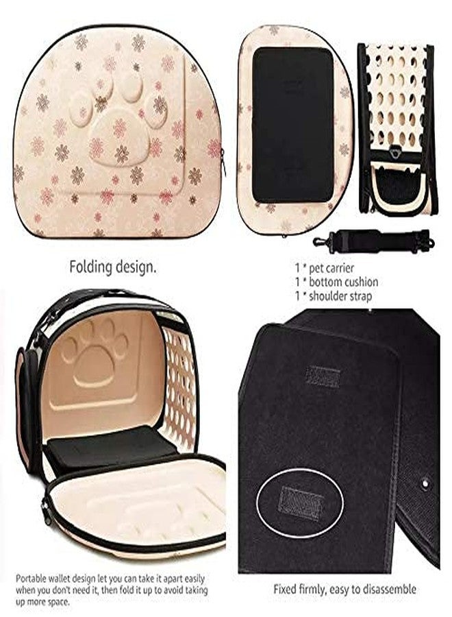Petlicious & More® Portable Foldable (Beige) Pet Carry Bag Travel Shoulder Puppy Cat Outdoor Carrier Soft EVA Breathable Handbag (17 x 13 Inches) Pet Carrier - Image 3