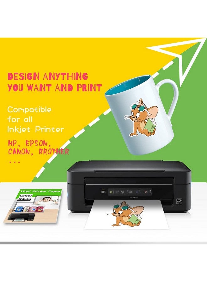 Korty Printable Vinyl for Inkjet Printer, 20 Sheets Premium Matte White Printable Vinyl Paper,8.3"x 11.7" - Image 3