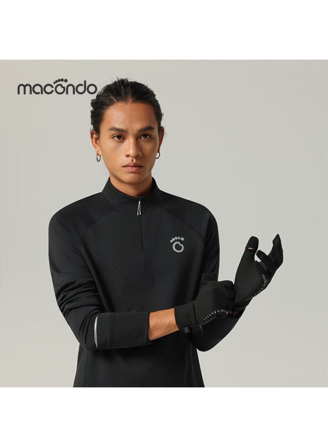 Macondo Original Item Fleece Lined Running Gloves 4th Generation Fingerless Touchscreen Warm Black M/l - Image 1