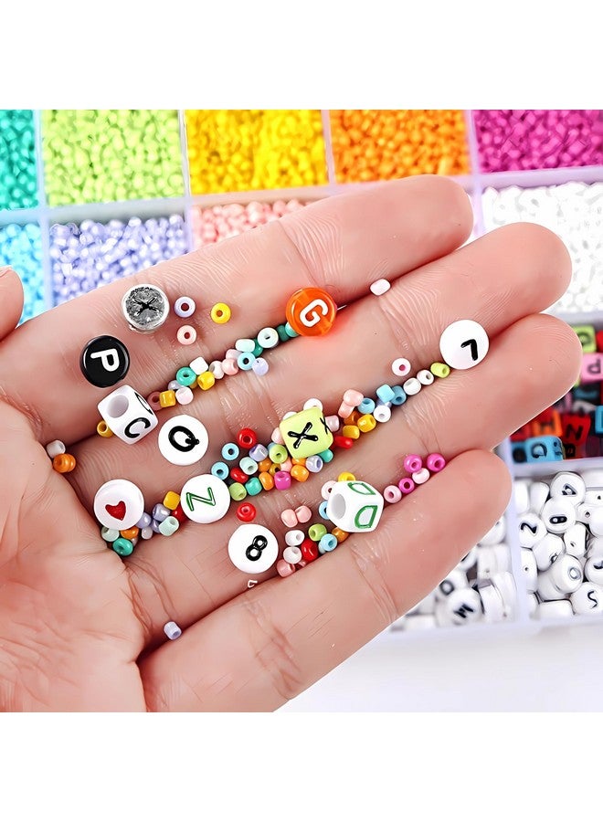 Sillyme 2400pcs Bracelet making set for Jewellery Making Kit , Colourful Beads bracelet making kit for girls - Seed beads DIY Craft beads for kids activity , Games Girls toys for girls age 10 to 12 years 6 7 8 9 Birthday gift for girls - Image 3