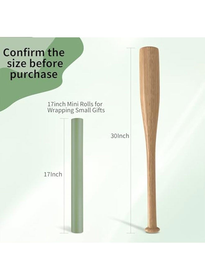 Wrapping Paper Roll 17 In X 9.8 Ft Sage Green Wrapping Paper Green Gift Wrap for Wedding,Baby Shower,Birthday,Christmas,Holiday - Image 3