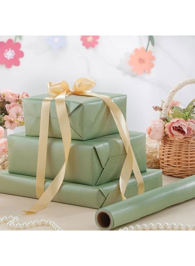 Wrapping Paper Roll 17 In X 9.8 Ft Sage Green Wrapping Paper Green Gift Wrap for Wedding,Baby Shower,Birthday,Christmas,Holiday - Image 5