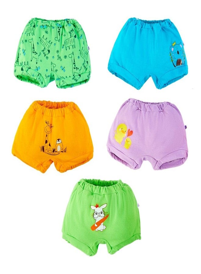 superbottoms Basic™ Bloomer | Unisex, 100% Pure Cotton Innerwear | Breathable & Soft Underwear | Baby Bloomers for 9m - 12m | Comfortable & Durable | Assorted | Pack of 5 - Image 1