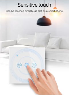 O8.design WiFi Smart Wall Light Switch, Wireless Switches, No Neutral Wire Required, Compatible with Alexa and Google Home, APP Remote Control Touch Switch, No Hub Required, Voice Control White 3 Gang  - Image 2