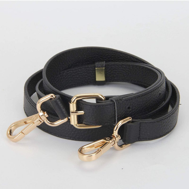 Live Up Full Grain Leather Adjustable Replacement Cross Body Purse Shoulder Strap Handbag Bag Wallet  2/3  Wide (Black) - Image 2