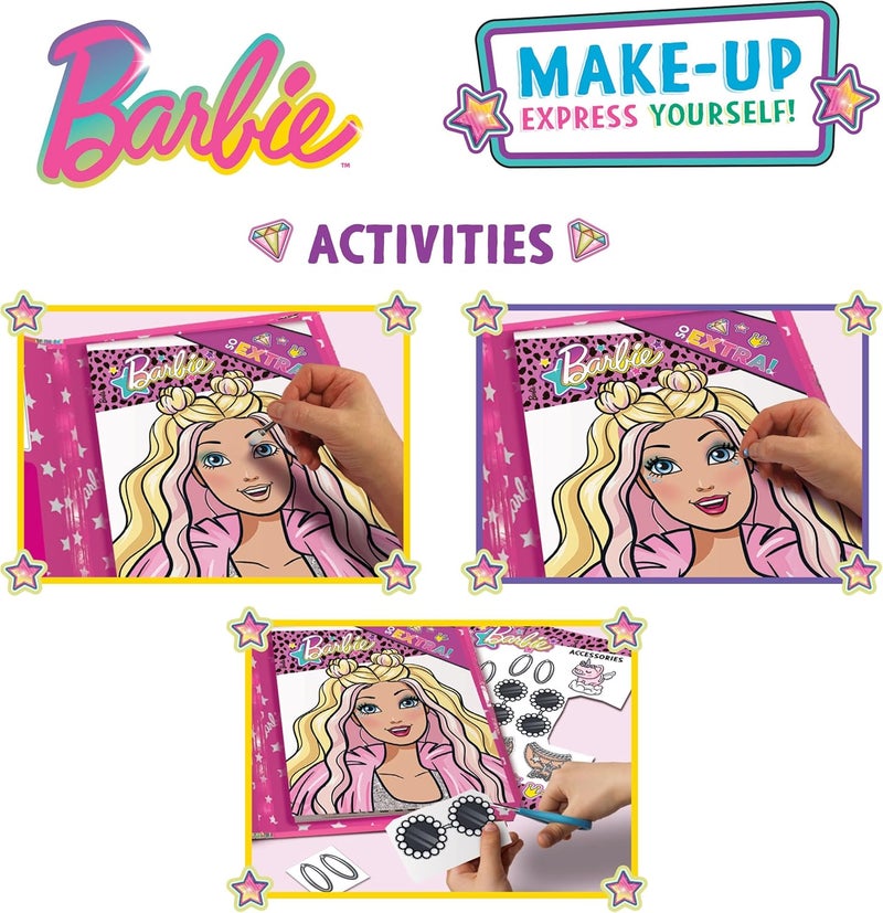 Barbie Lisciani Barbie Make-Up Express Yourself! Sketchbook with Mirror and Creative Game for Girls - Image 4