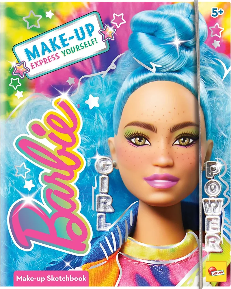 باربي Lisciani Barbie Make-Up Express Yourself! Sketchbook with Mirror and Creative Game for Girls