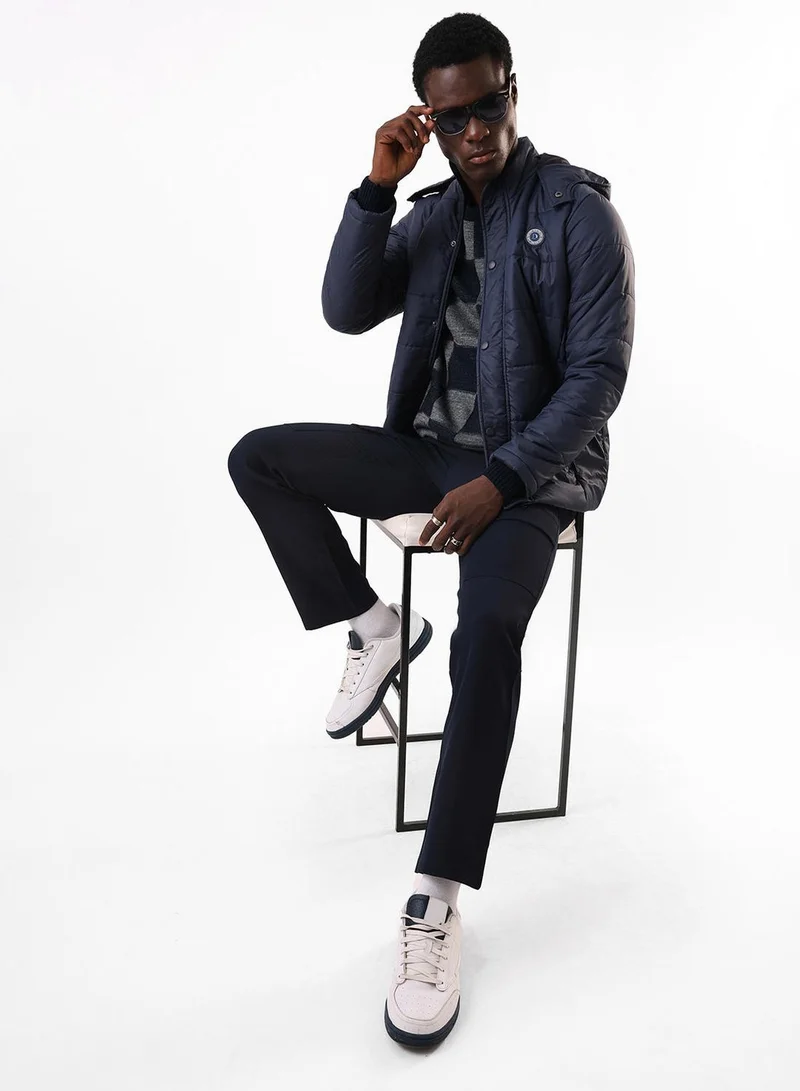 Dennis Lingo Men's Light Navy 100% Polyester Puffer Regular Fit Jacket