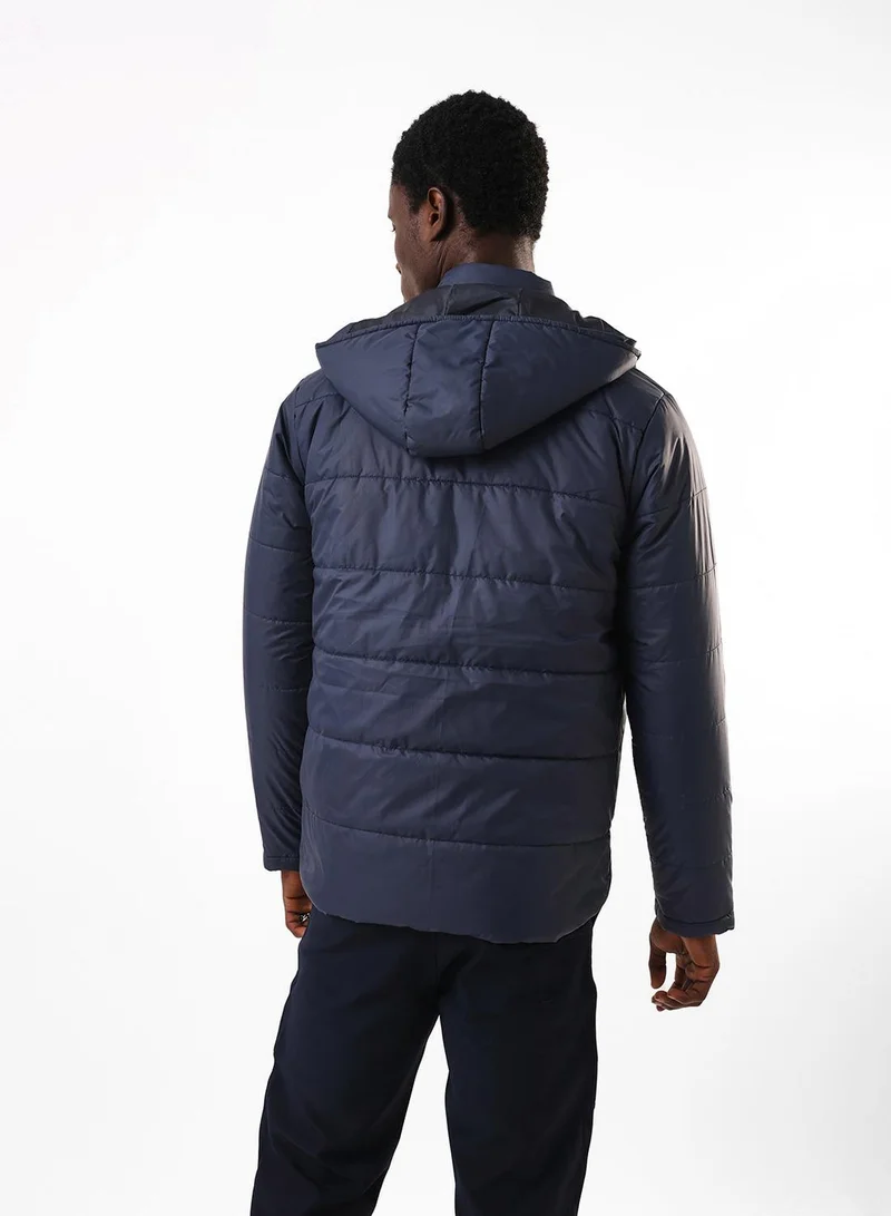Dennis Lingo Men's Light Navy 100% Polyester Puffer Regular Fit Jacket