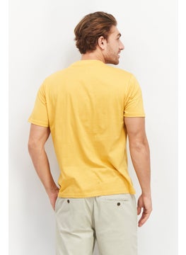 Tailored Recreation Men Crew Neck Short Sleeves Graphic Print T-Shirt, Mustard  - Image 4