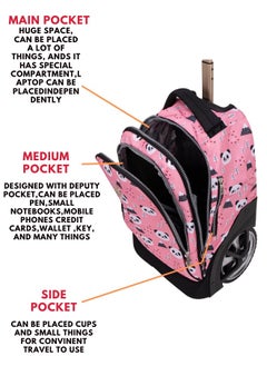 Wires 3 Piece Kids School Trolley Bag laptop compartment Big Wheels With Lunch bag & Pencil Case  - Image 4
