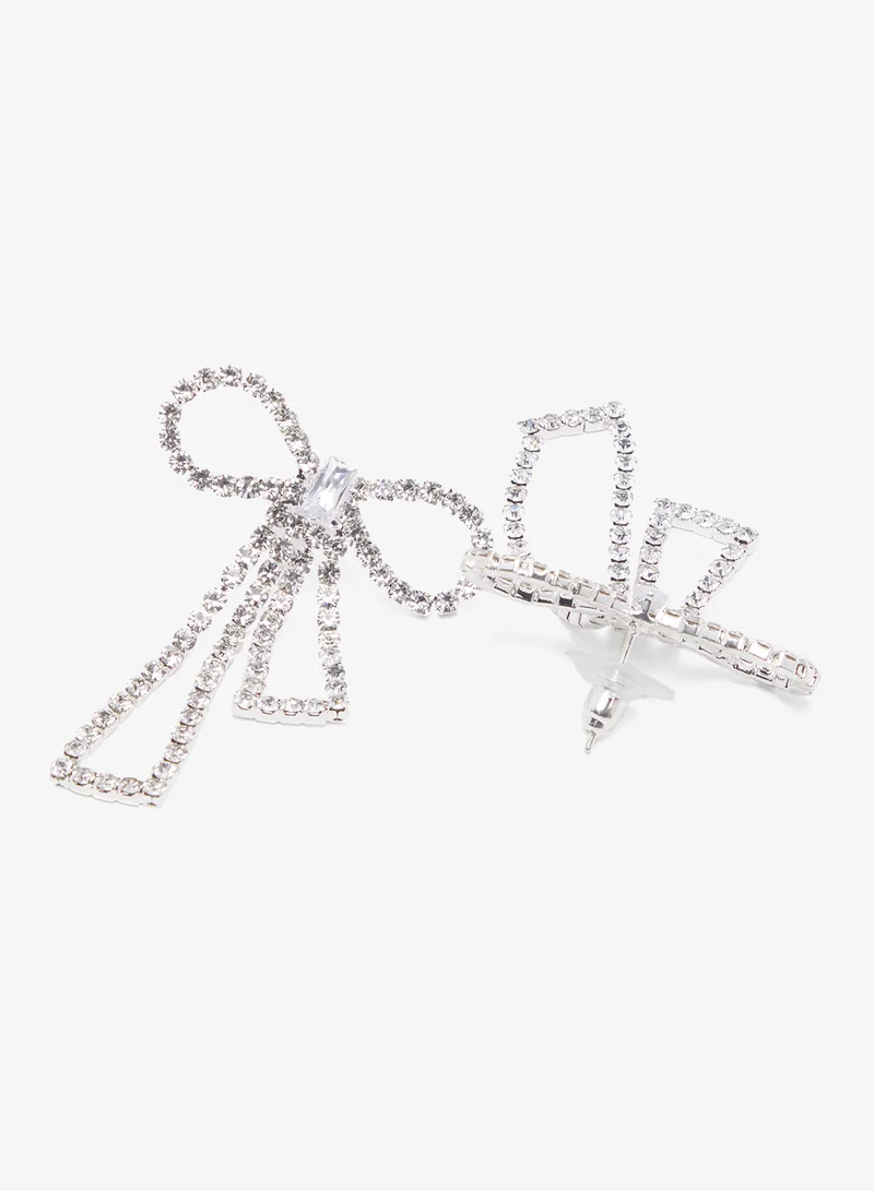 ELLA Bow Rhinestone Embellished Earrings